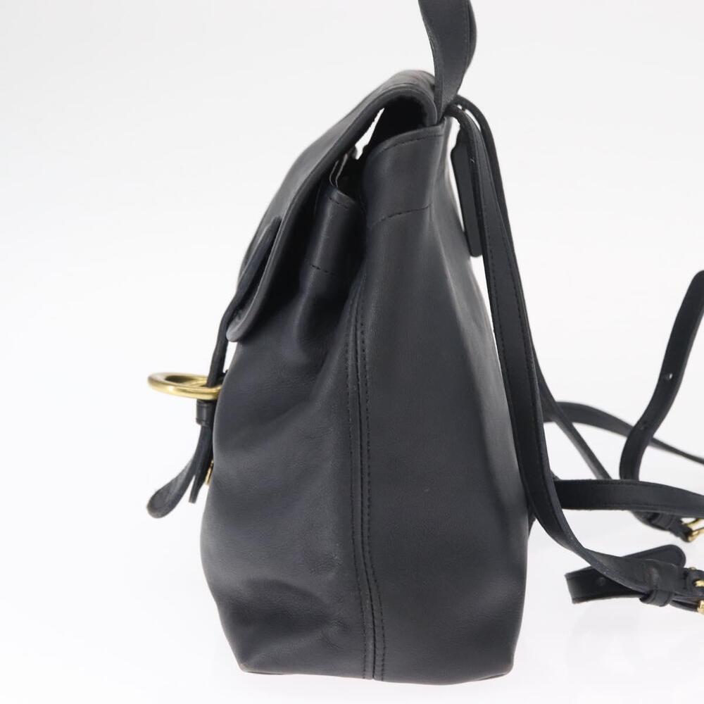 Coach Backpack Leather Navy Gold Auth am9839 - Picture 3 of 16